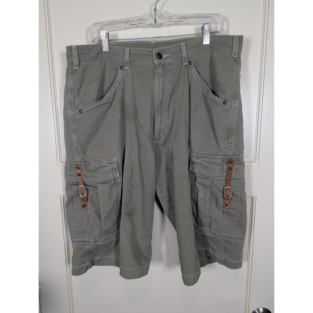 VTG Polo Jeans Company Ralph Lauren Mens 34 Freightor Short w/ Leather Buckle